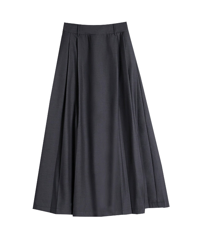 野生zerocircle灰色马面裙春夏季新款显瘦高级感百褶半身中长裙子