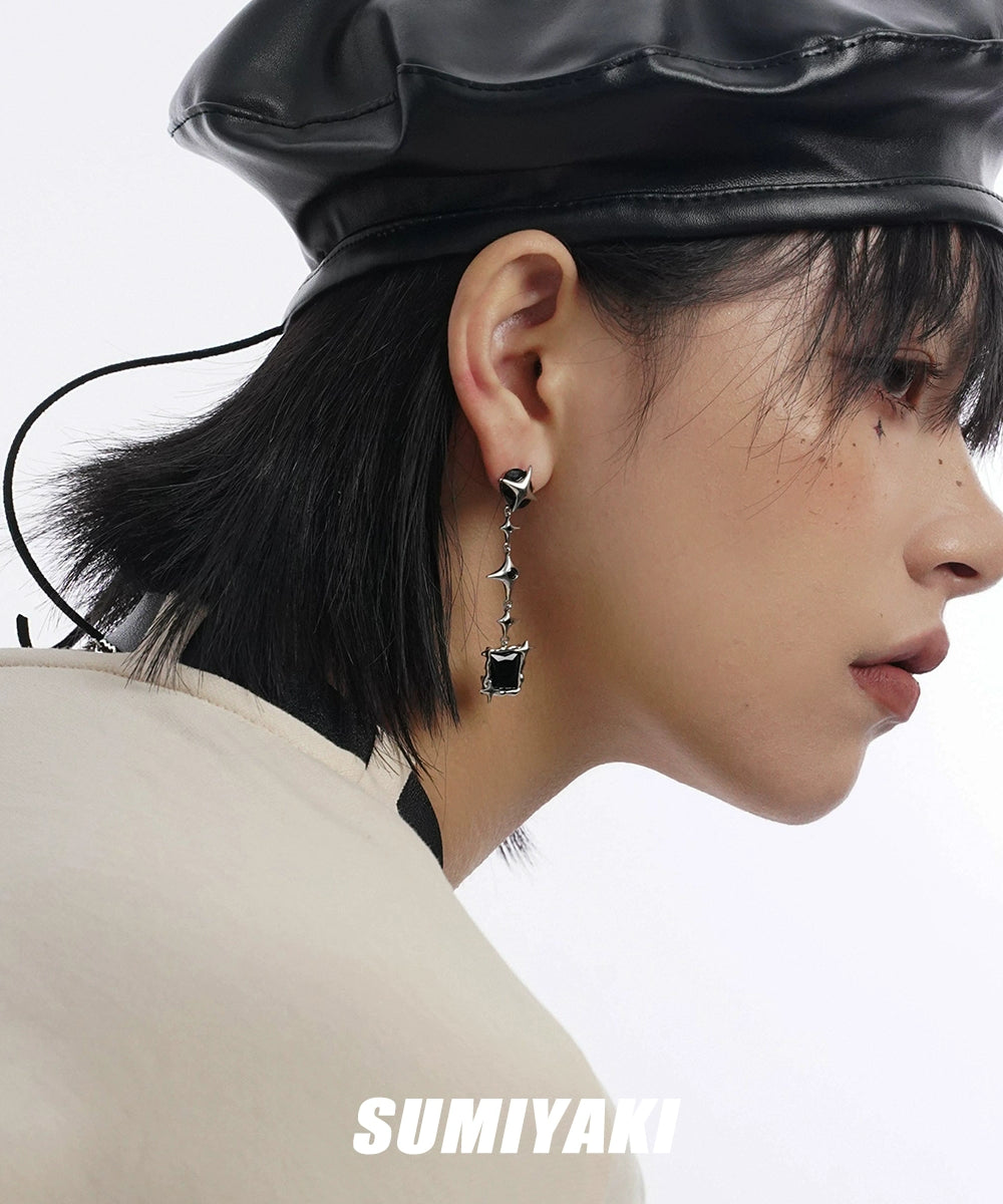 【刘忻同款】SUMIYAKI 禁忌芒星耳环新款耳钉耳夹女长款高街耳饰