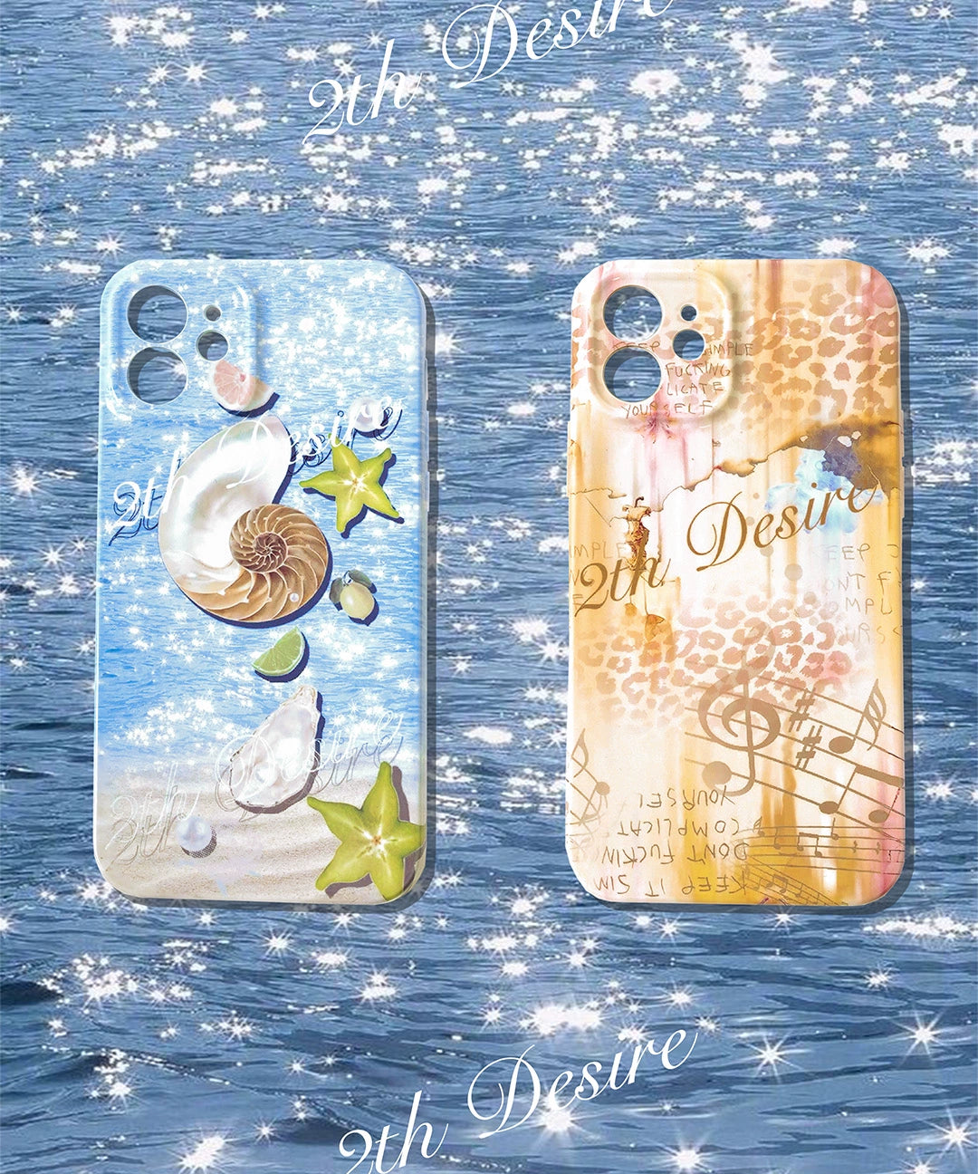 2th Desire原创插画海螺音符印花手机壳菲林TPU软壳防摔保护壳