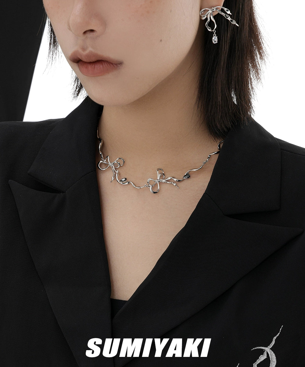 高级感！SUMIYAKI绷带系列项链女高级感高街金属感蝴蝶结锁骨链