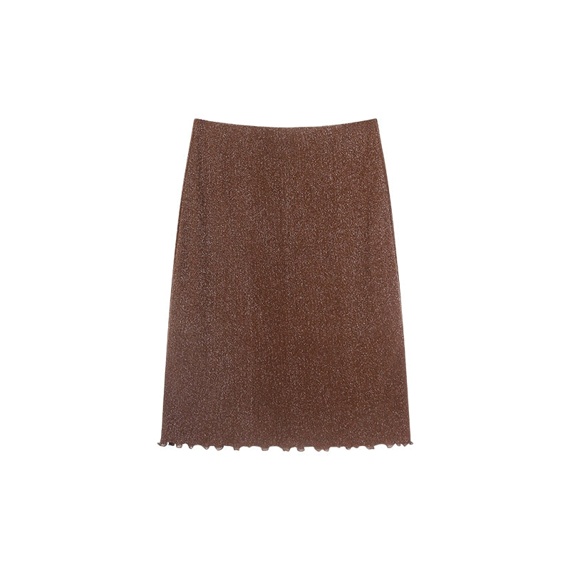 野生zero 辣妹套装裙女夏黑色荷叶边V领无袖背心上衣直筒中长裙子