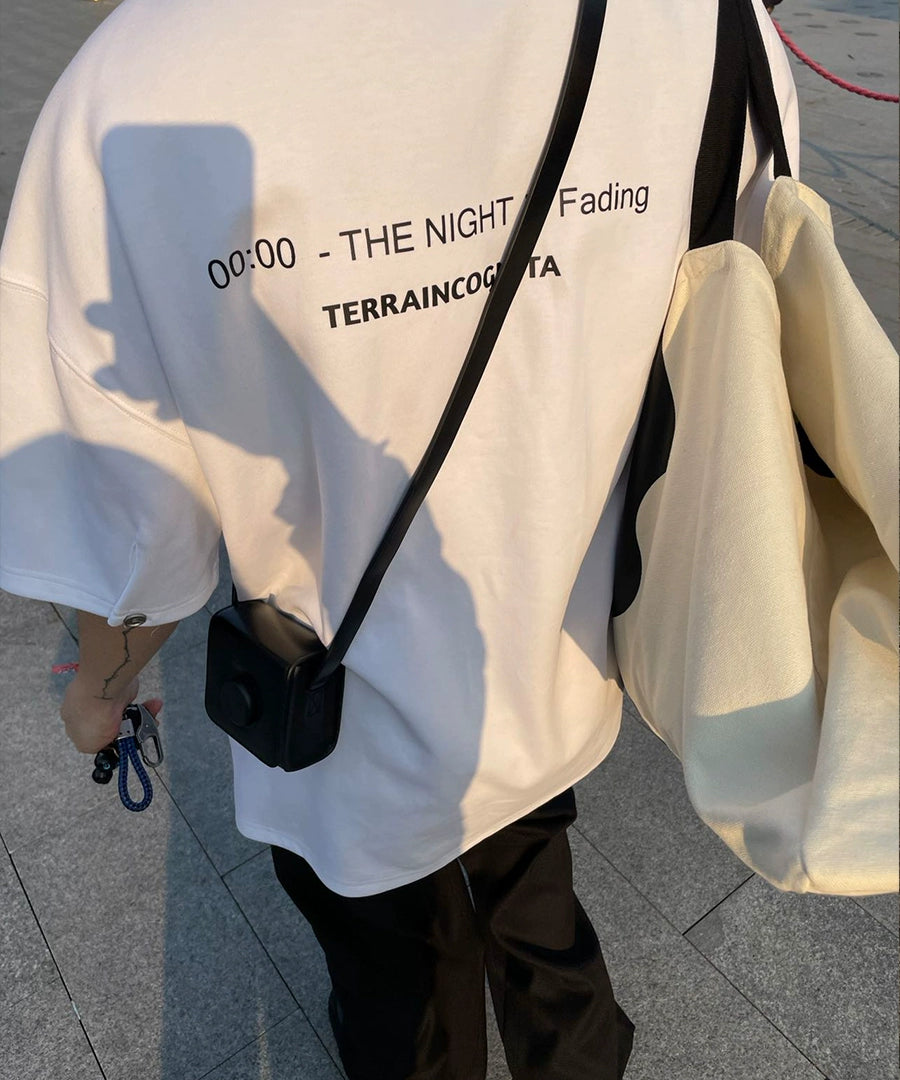 夏季六色"夜色渐浓"标语 基础短袖圆领T恤男女TERRAINCOGNITA