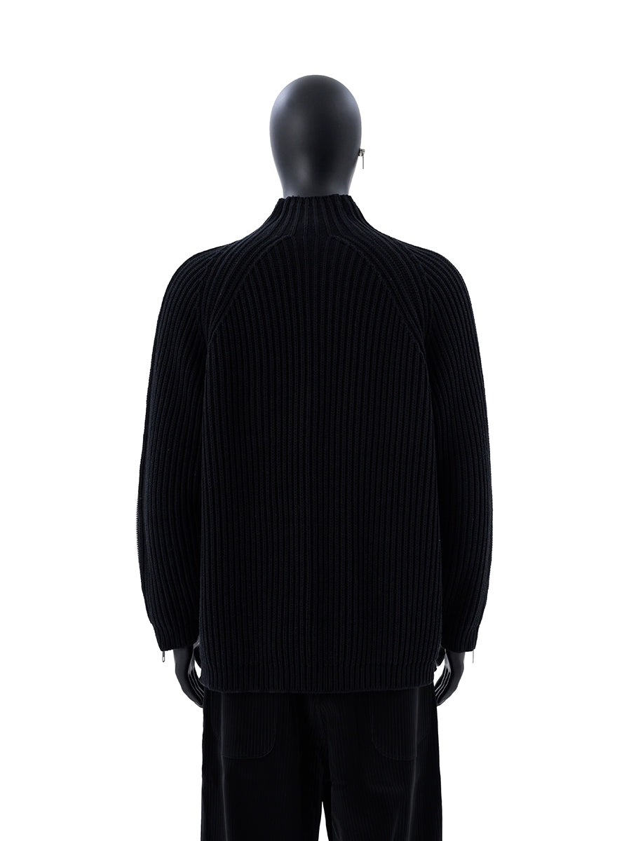 潮WOO专属TERRAINCOGNITA三拉链多变穿搭立领毛衣重磅休闲外套男