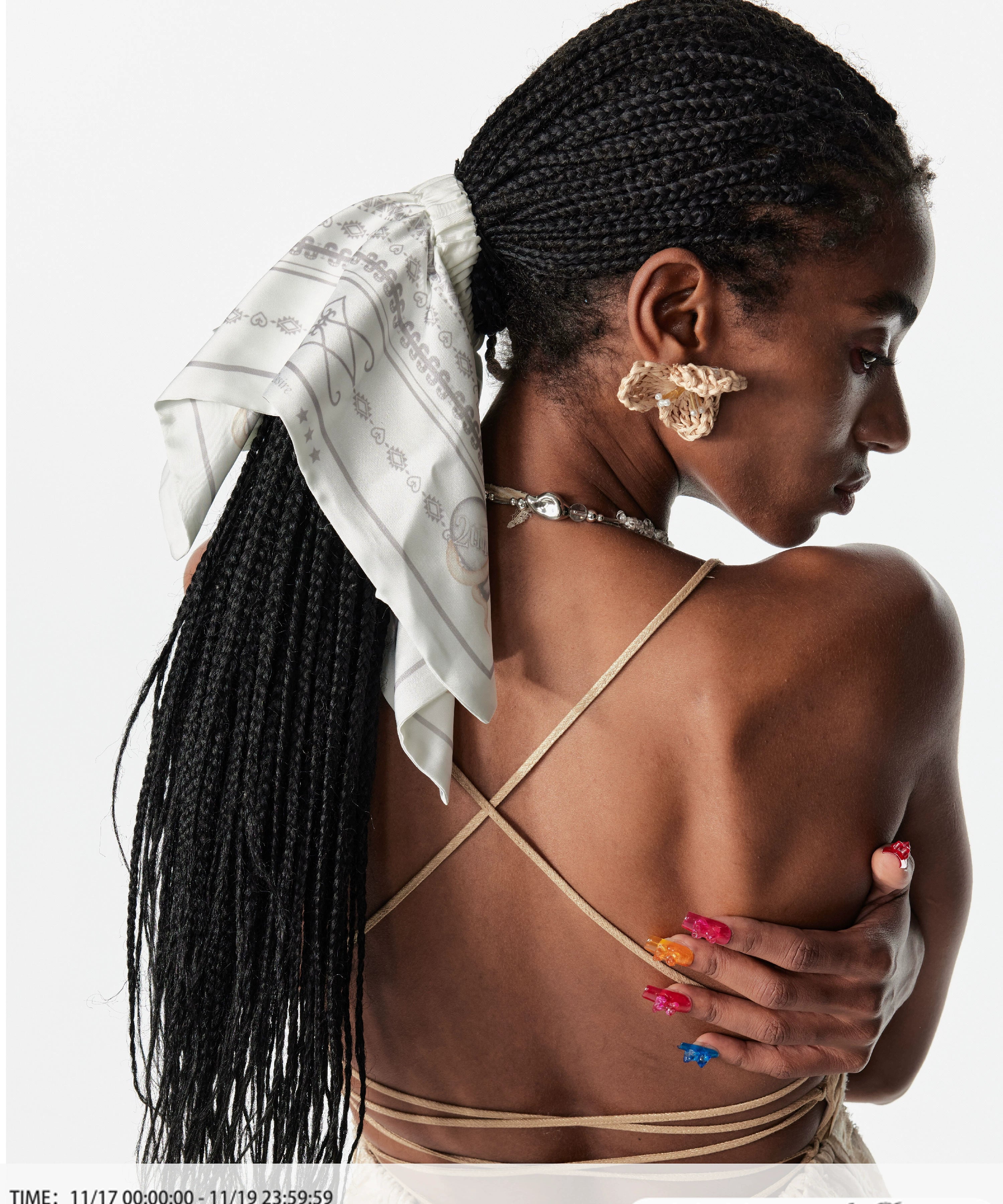 2th Desire复古原创蛇年费尔岛印花图案方巾式发带发圈大肠圈