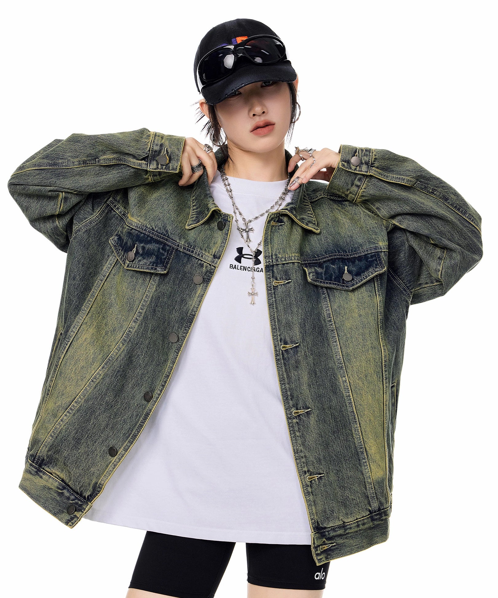 ICH MODE 美式复古工装牛仔外套女秋冬2025新款宽松休闲夹克上衣