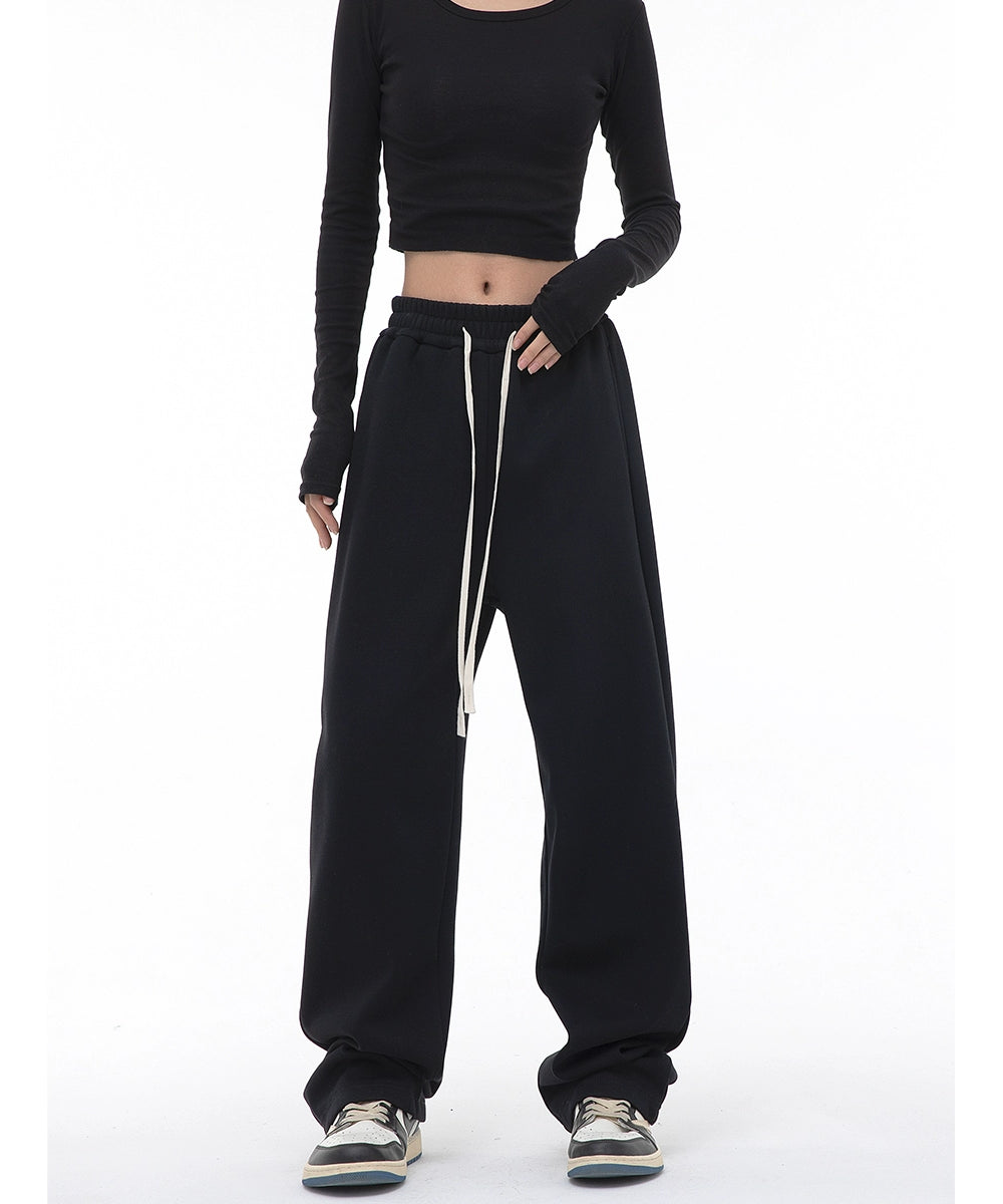 ICH MODE 340G运动裤女高腰直筒裤休闲裤2025新款夏季薄款裤子女