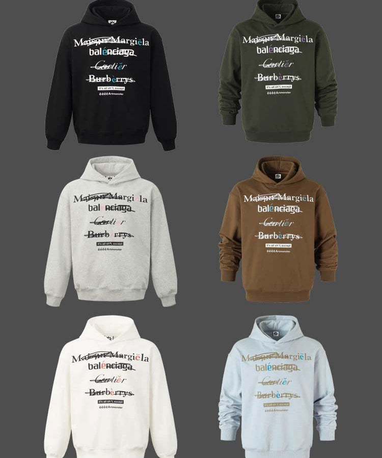 eeeeArtmonster创意"恶搞"标语美式连帽卫衣男女高街ins情侣帽衫