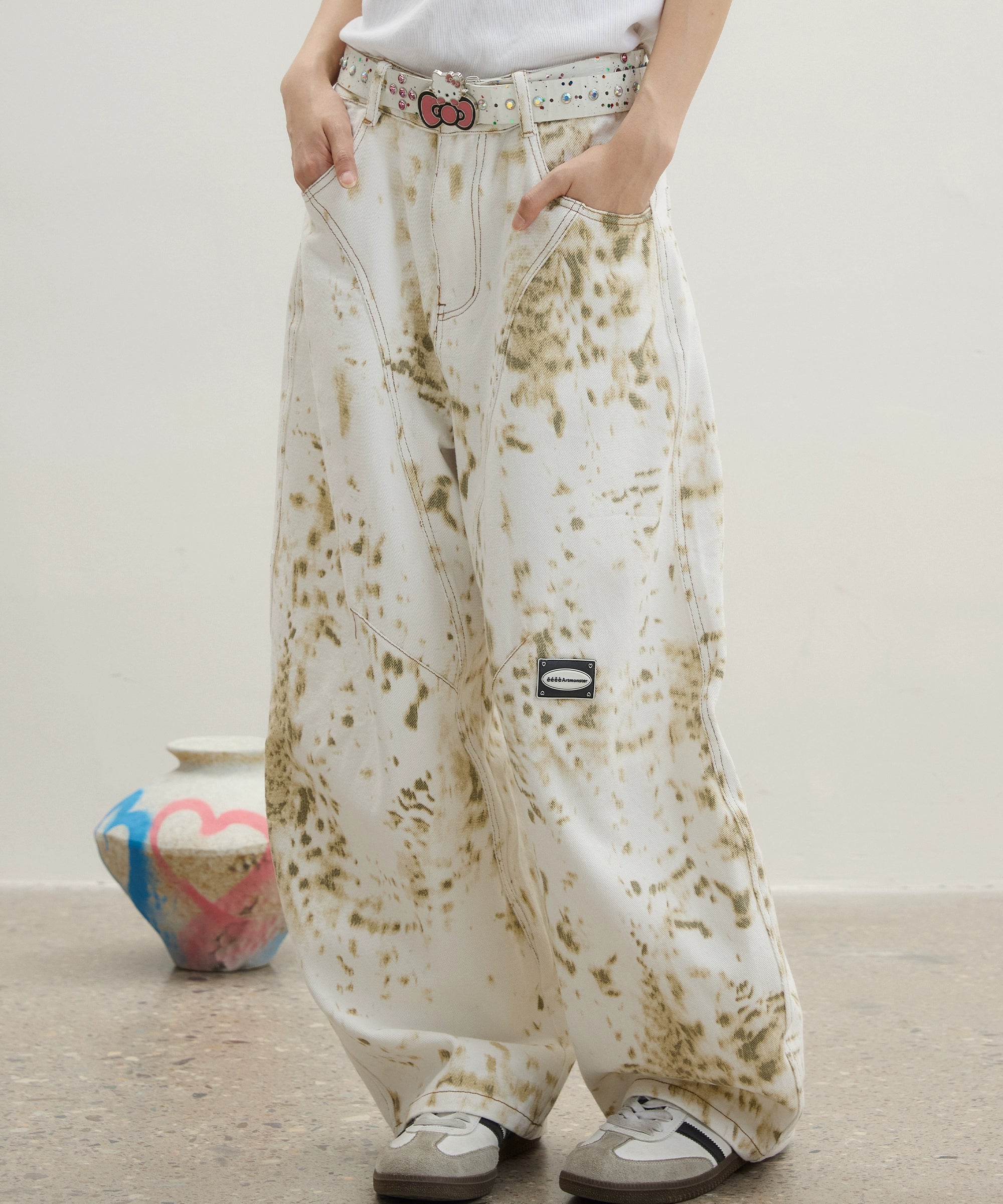 “观兽”| eeee小众设计感雪豹工装裤斑驳豹纹潮流长裤阔腿休闲裤