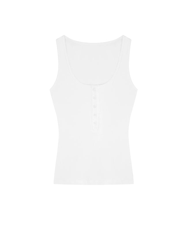 野生zero 白黑灰色u领背心针织内搭女春夏季外穿辣妹修身无袖上衣