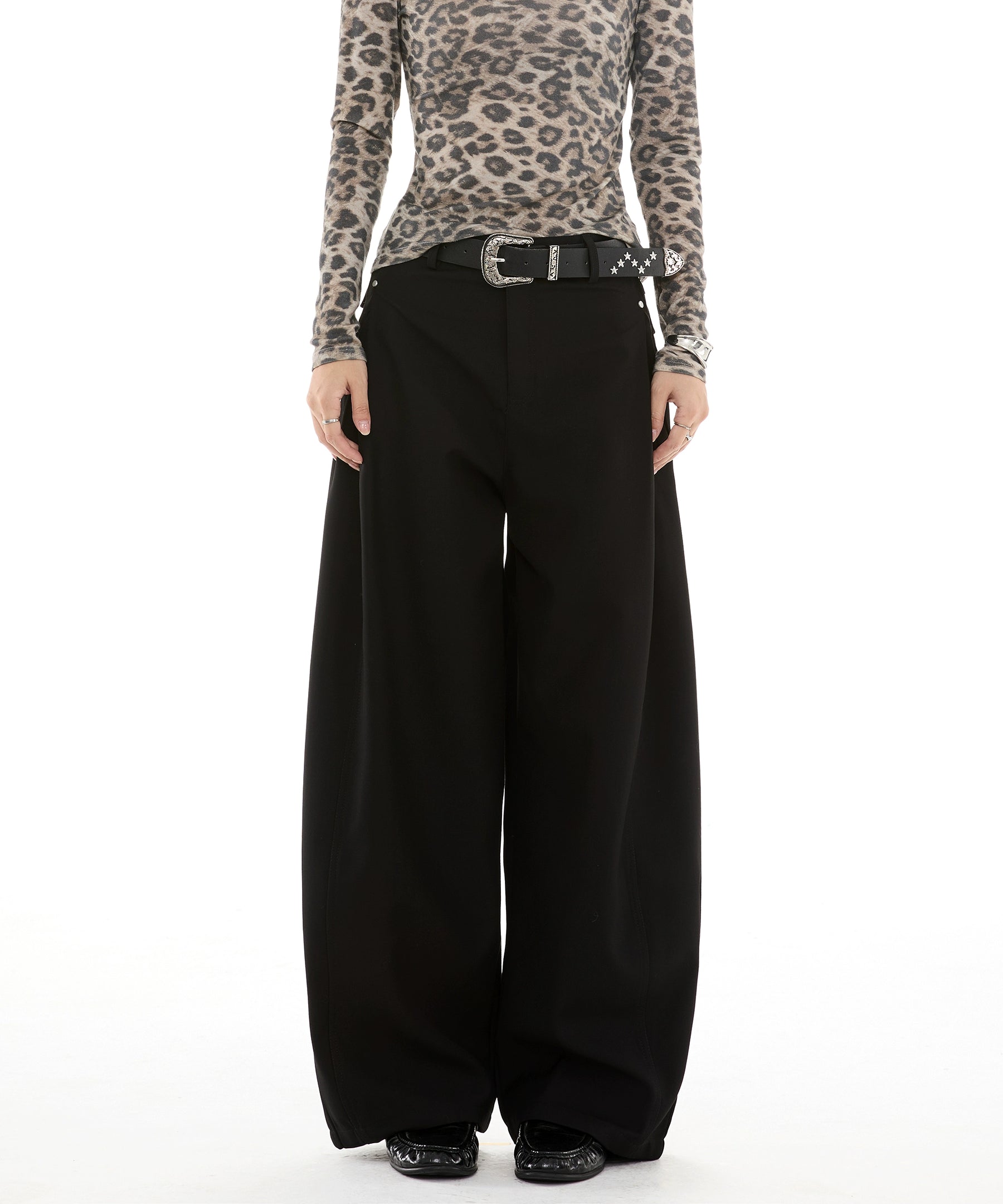 ICH MODE 美式复古宽松直筒休闲裤女新款阔腿裤百搭运动裤西装裤