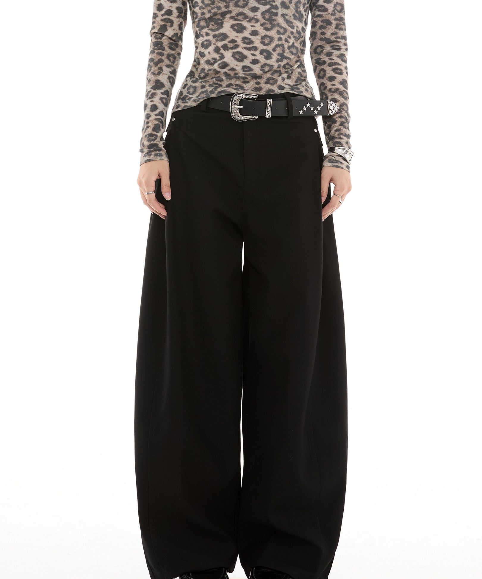 ICH MODE 美式复古宽松直筒休闲裤女新款阔腿裤百搭运动裤西装裤