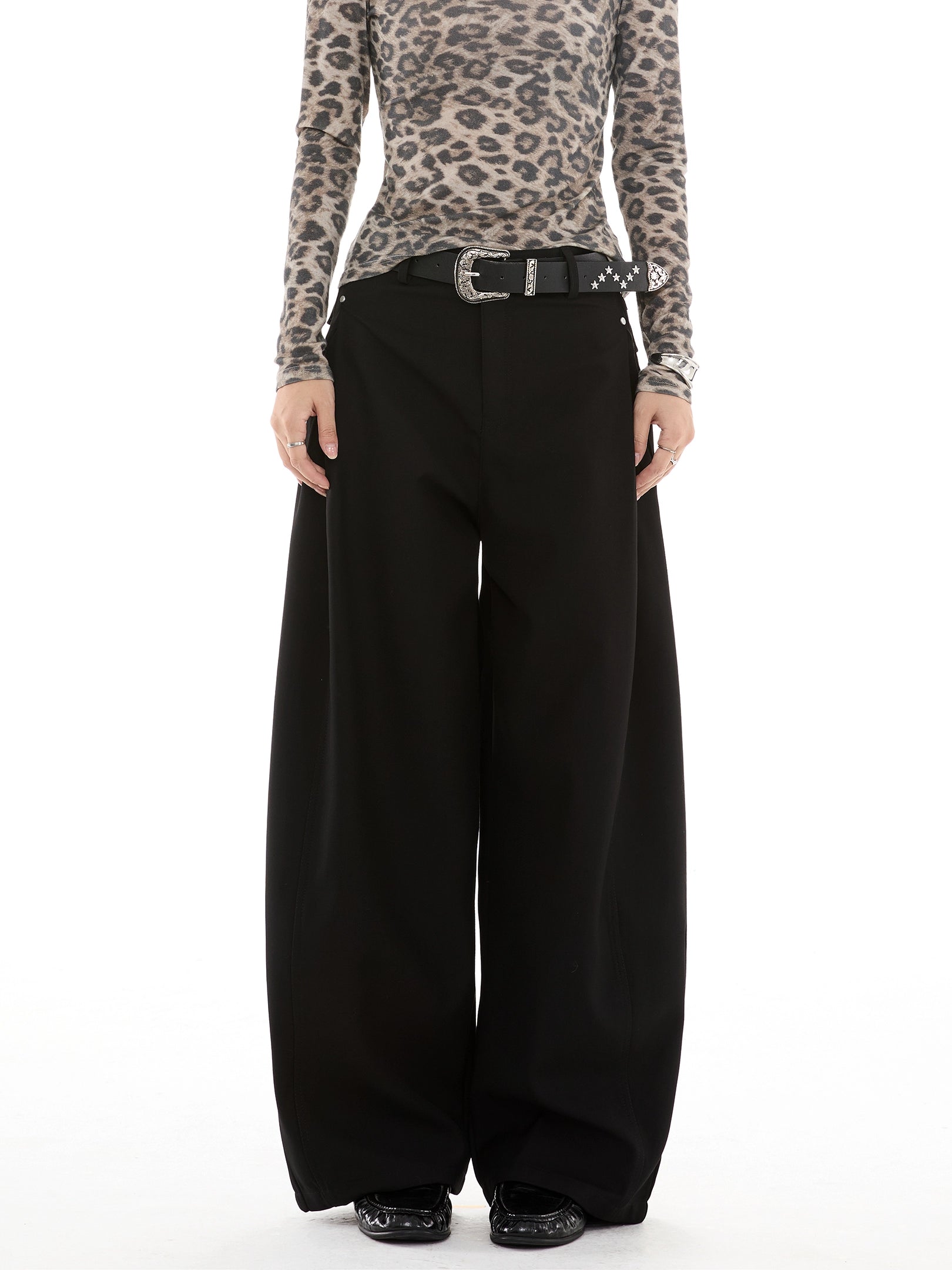 ICH MODE 美式复古宽松直筒休闲裤女新款阔腿裤百搭运动裤西装裤