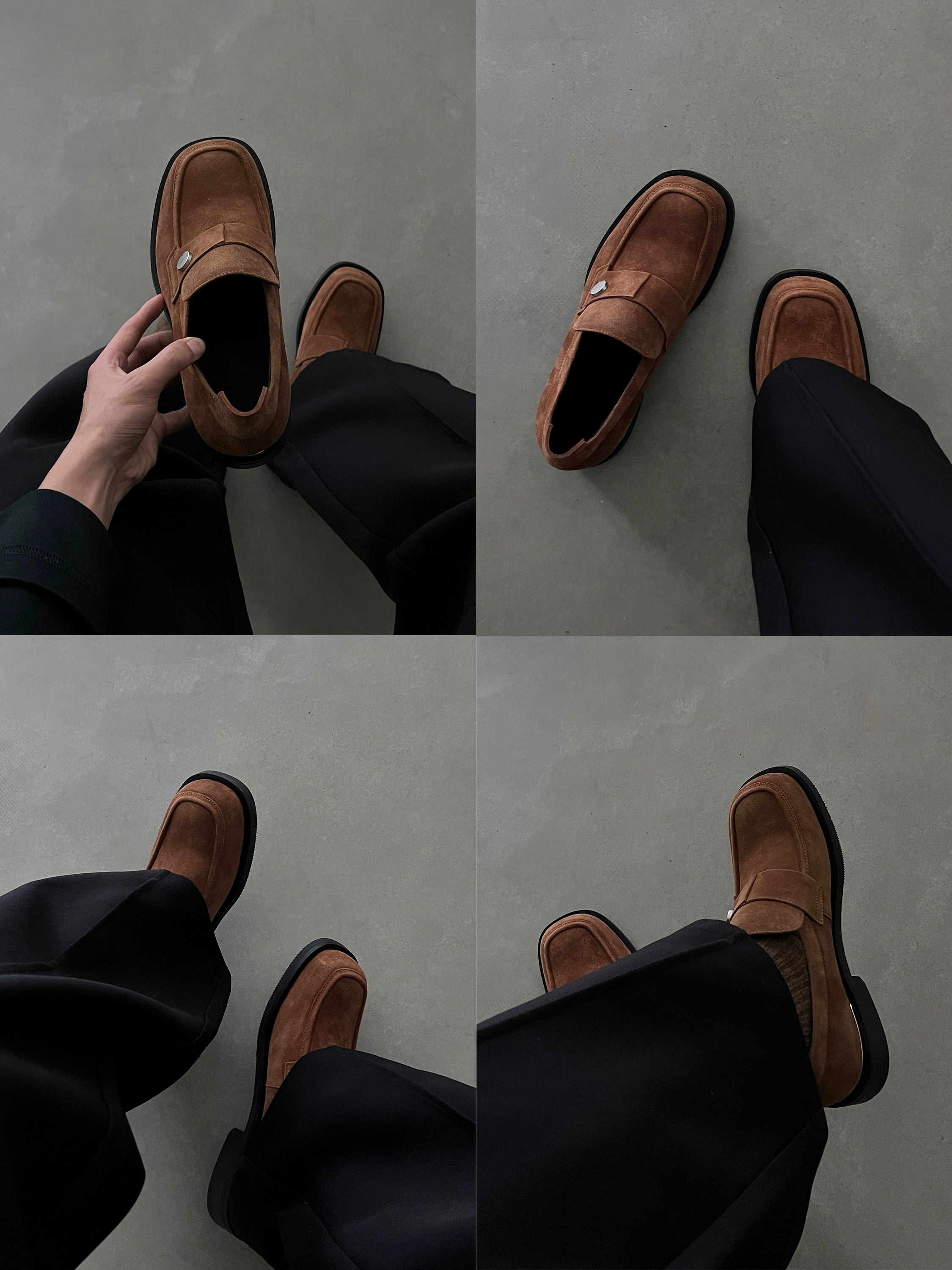 三色金属纽扣乐福真皮皮鞋老钱风日常通勤百搭简约TERRAINCOGNITA