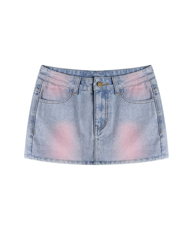 野生zero牛仔半身裙女夏季低腰显瘦设计感小众辣妹修身直筒短裙子