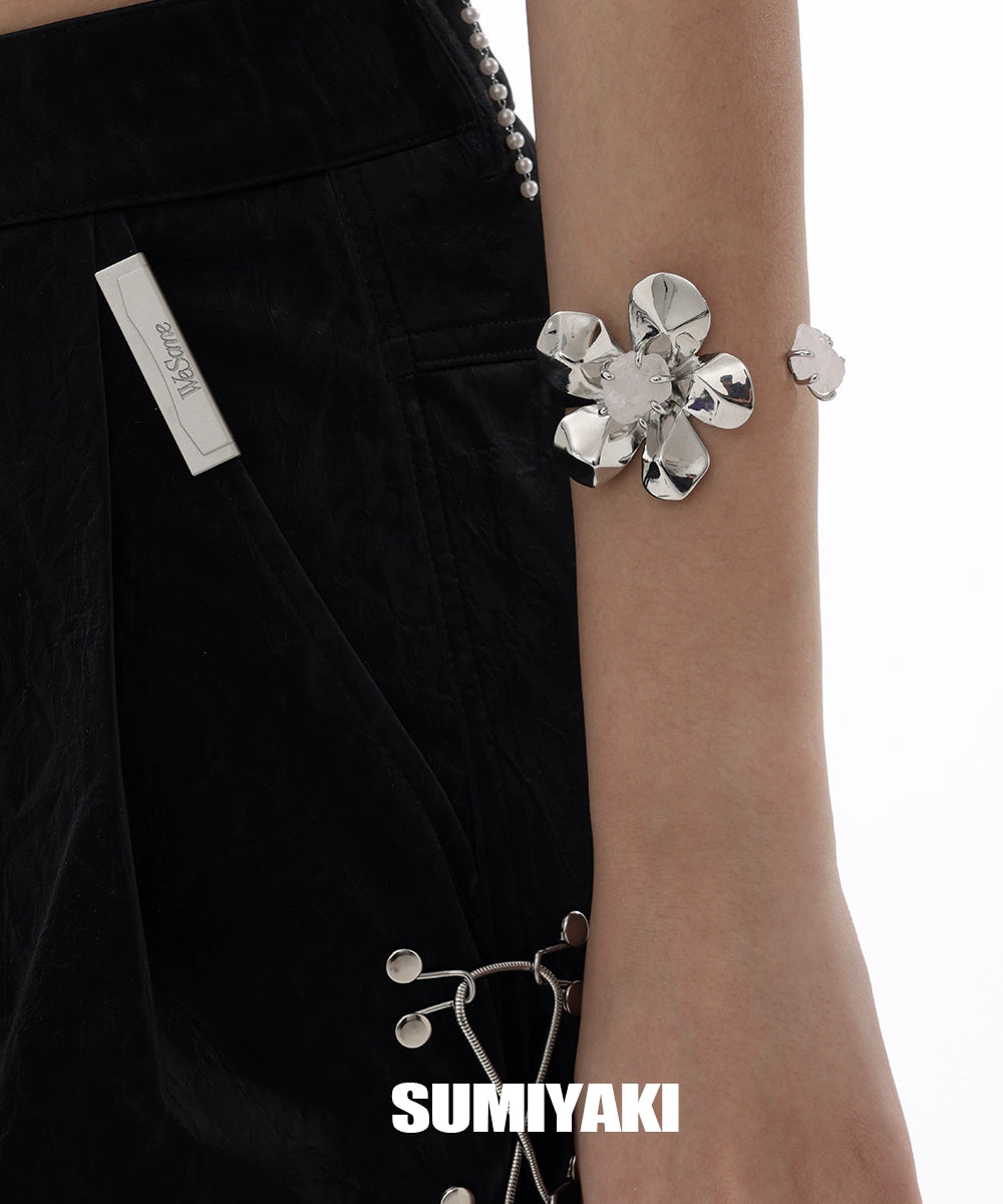 未来少女风！SUMIYAKI 冰种水晶花手镯 灵动又可爱 小众设计手环