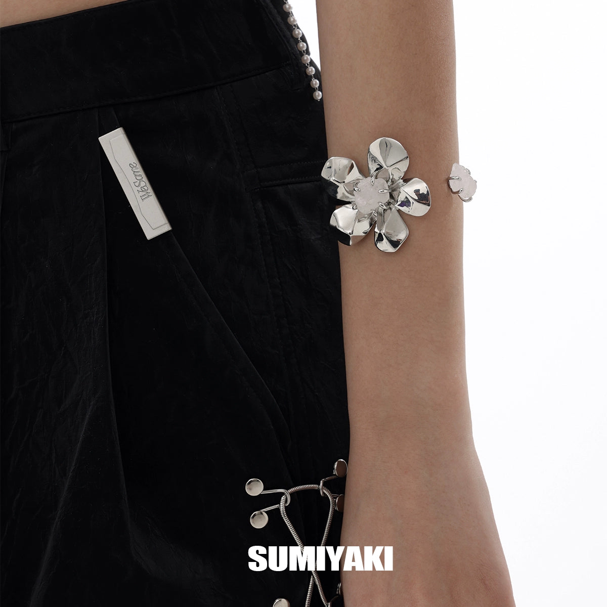未来少女风！SUMIYAKI 冰种水晶花手镯 灵动又可爱 小众设计手环