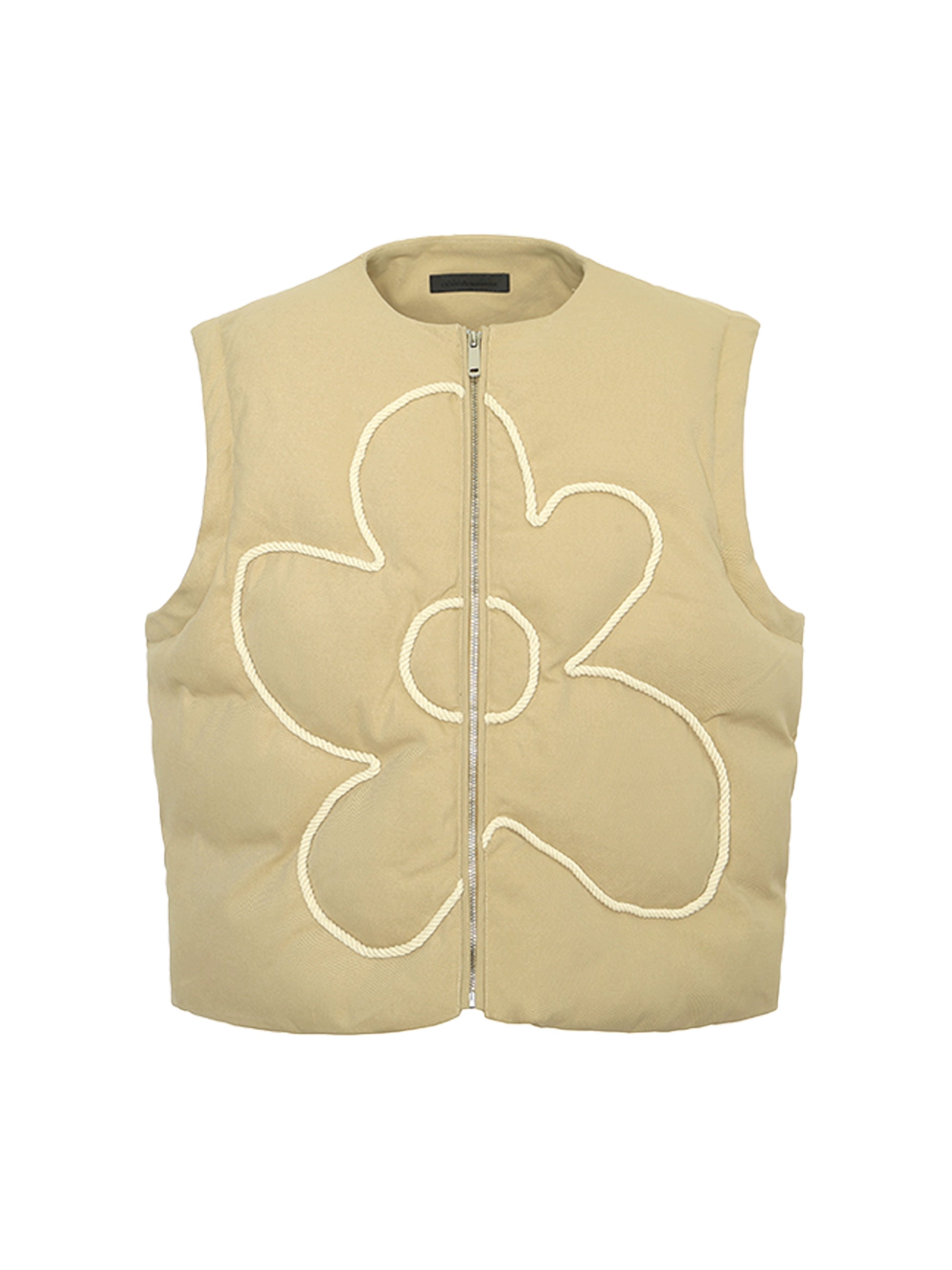 eeeeArtmonster绳绣花朵背心棉马甲加厚保暖坎肩外搭棉服无袖外套