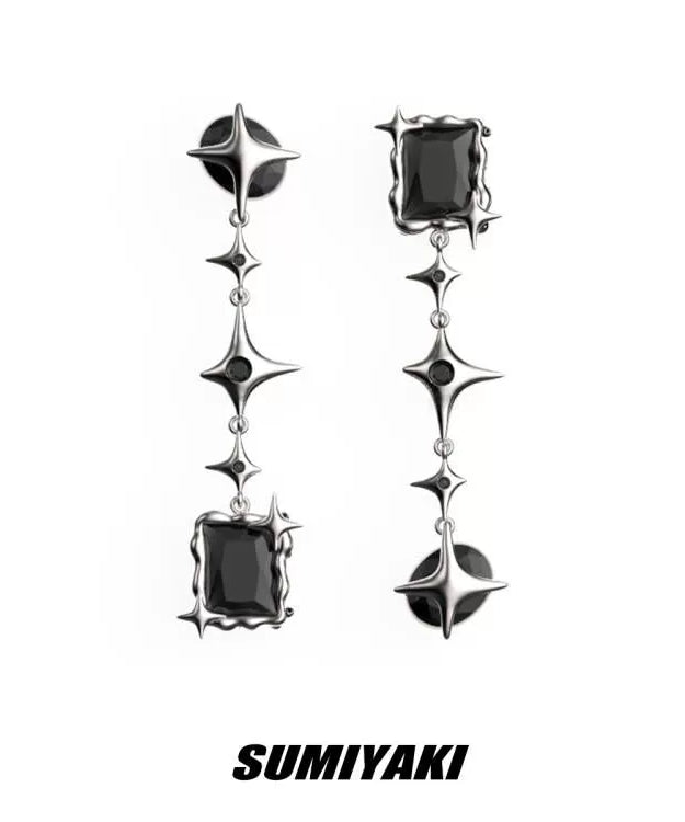 【刘忻同款】SUMIYAKI 禁忌芒星耳环新款耳钉耳夹女长款高街耳饰