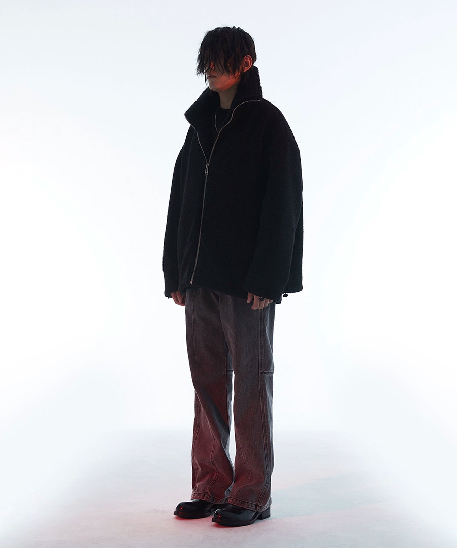 潮WOO专属TERRAINCOGNITA秋冬保暖重磅羊羔绒立领夹克防寒外套男