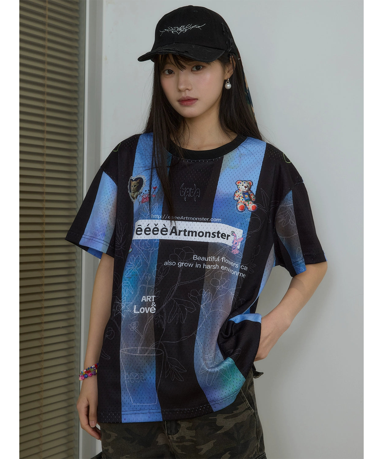 “霓虹2000”| eeee复古千禧年做旧短袖ins风条纹透气运动球衣夏