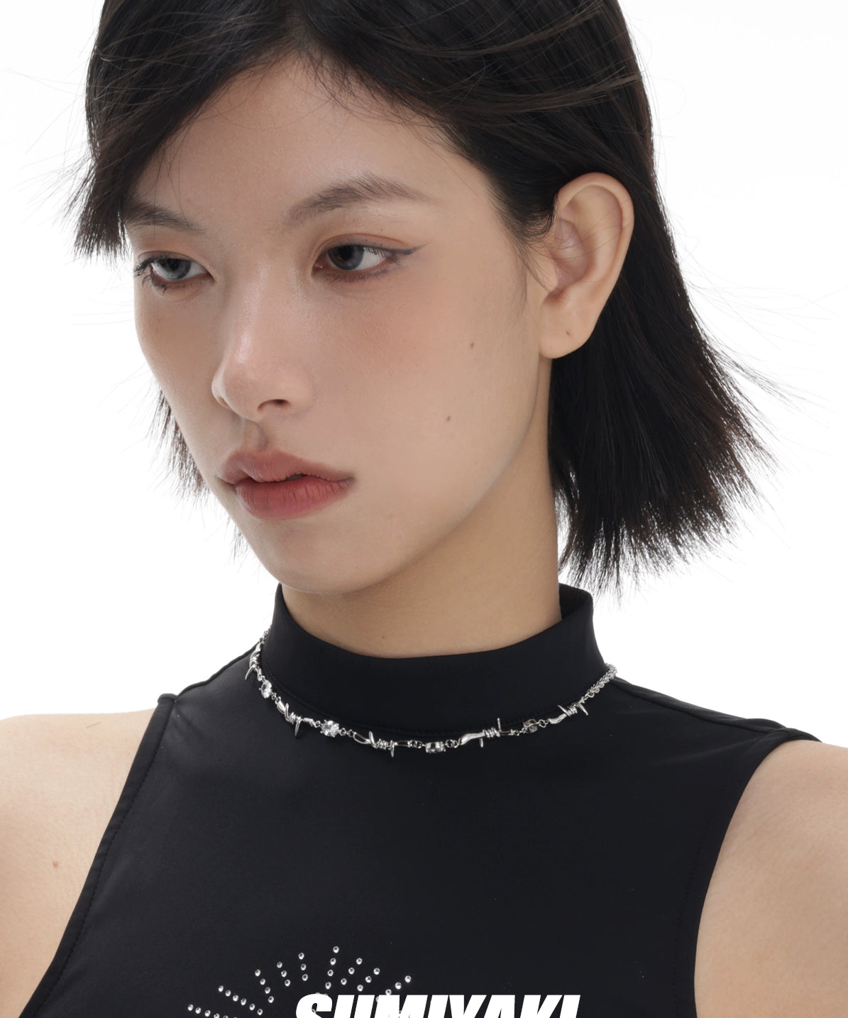 中性风十足！SUMIYAKI原创设计荆棘缠绕项链素链百搭通勤锁骨链