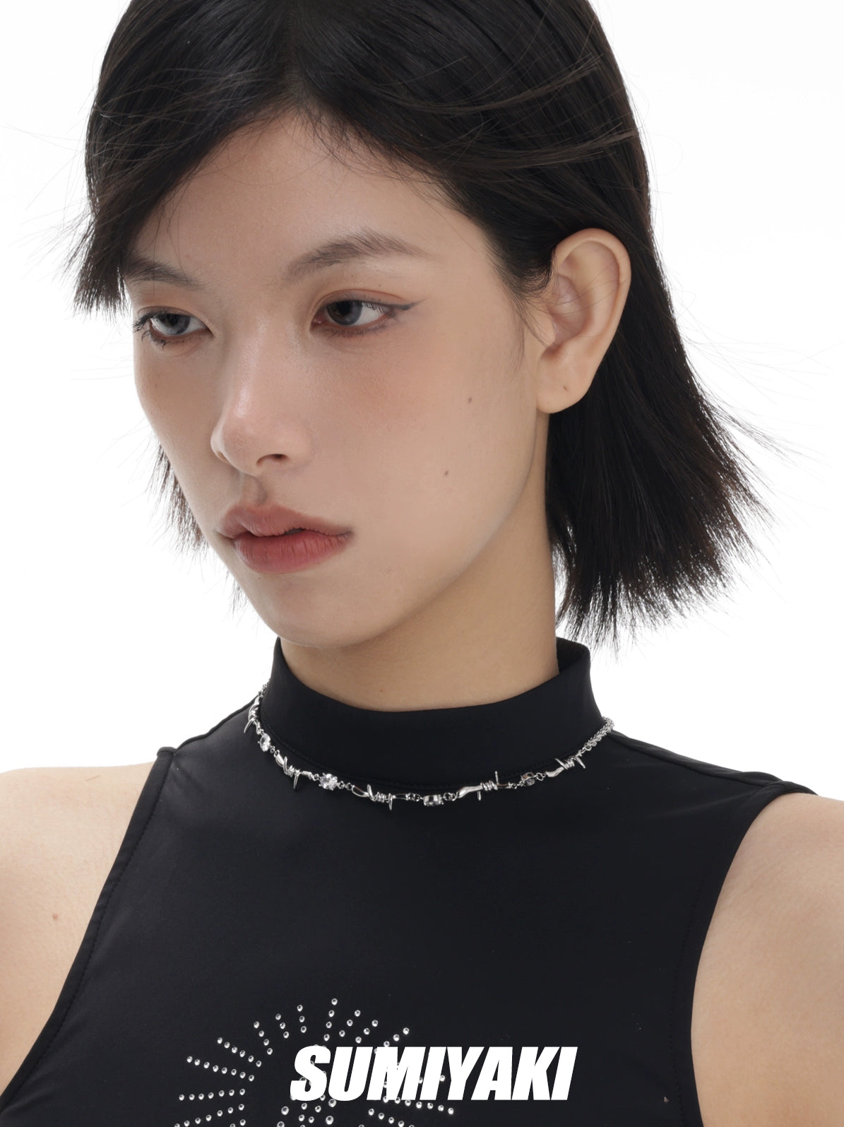 中性风十足！SUMIYAKI原创设计荆棘缠绕项链素链百搭通勤锁骨链