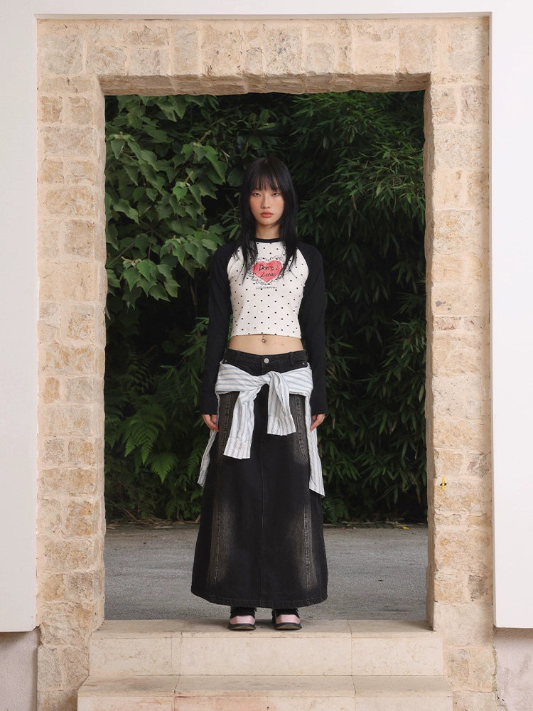 “点子多多” | eeeeArtmonster24FW波点手绘爱心辣妹长袖打底衫