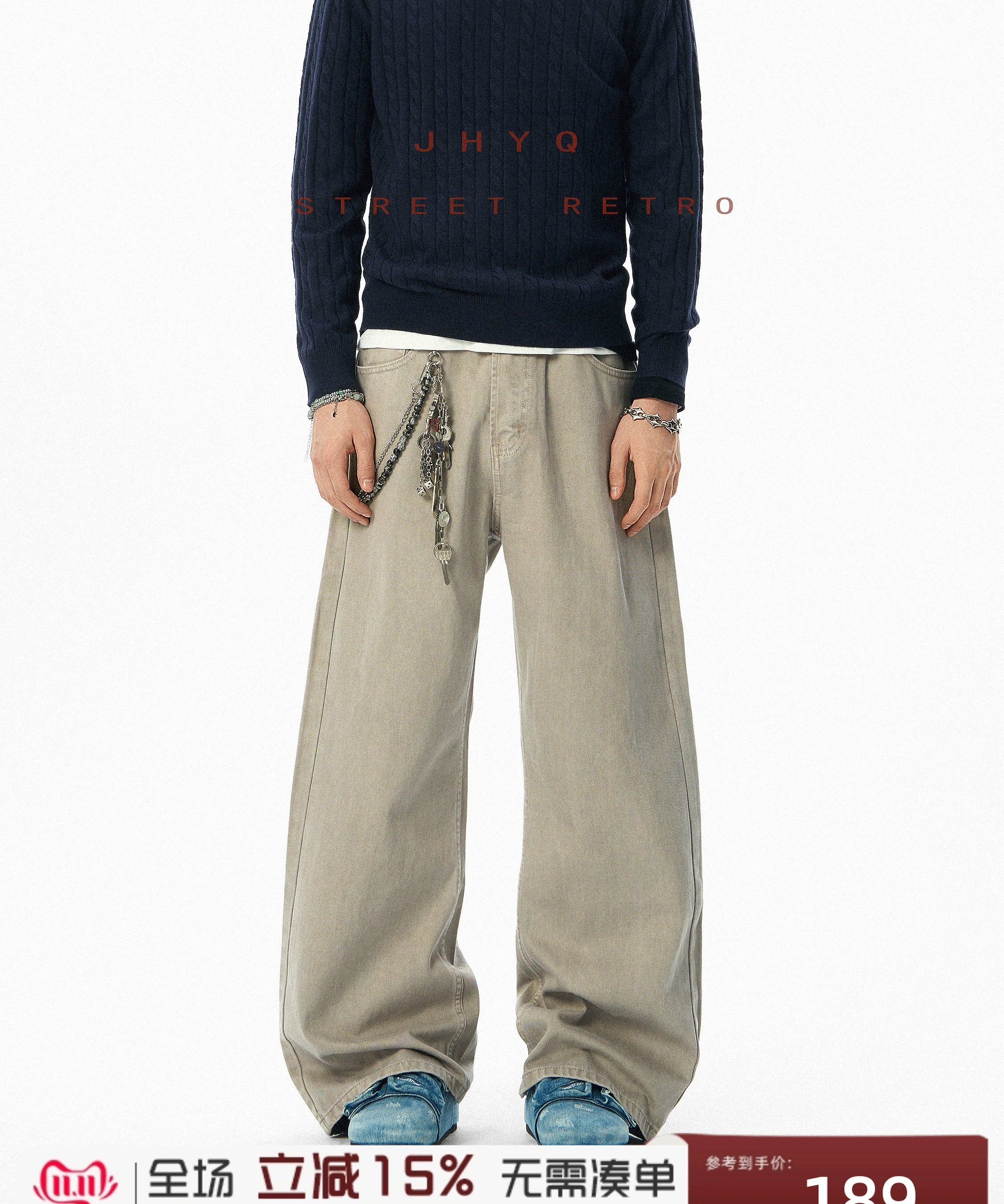 高品质丨JHYQ美式复古直筒休闲裤男宽松百搭工装cleanfit长裤男