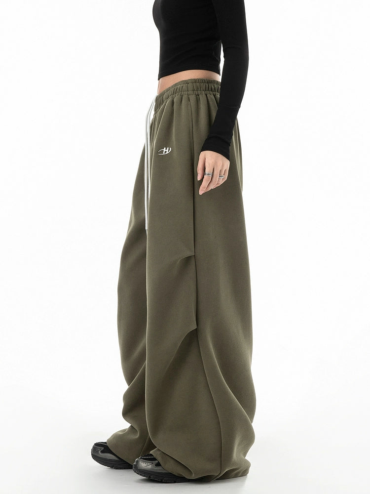 ICH MODE 美式伞兵运动裤卫裤女宽松工装裤直筒阔腿裤休闲裤新品