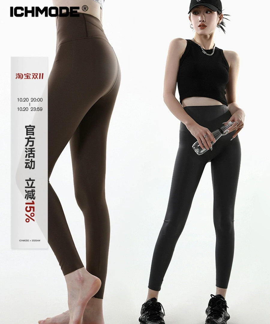 ICH MODE 提臀修身显瘦打底裤收腹外穿弹力骑行长裤瑜伽鲨鱼裤女