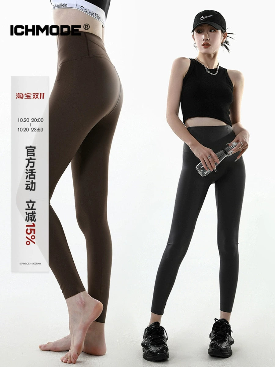 ICH MODE 提臀修身显瘦打底裤收腹外穿弹力骑行长裤瑜伽鲨鱼裤女