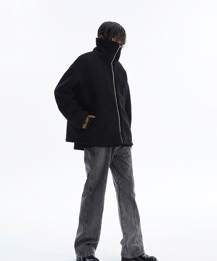 潮WOO专属TERRAINCOGNITA秋冬保暖重磅羊羔绒立领夹克防寒外套男