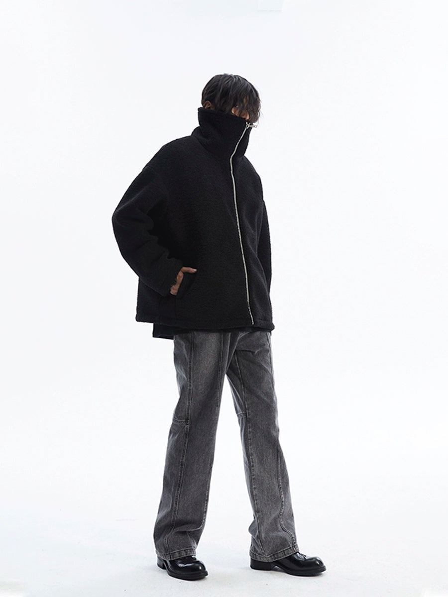 潮WOO专属TERRAINCOGNITA秋冬保暖重磅羊羔绒立领夹克防寒外套男