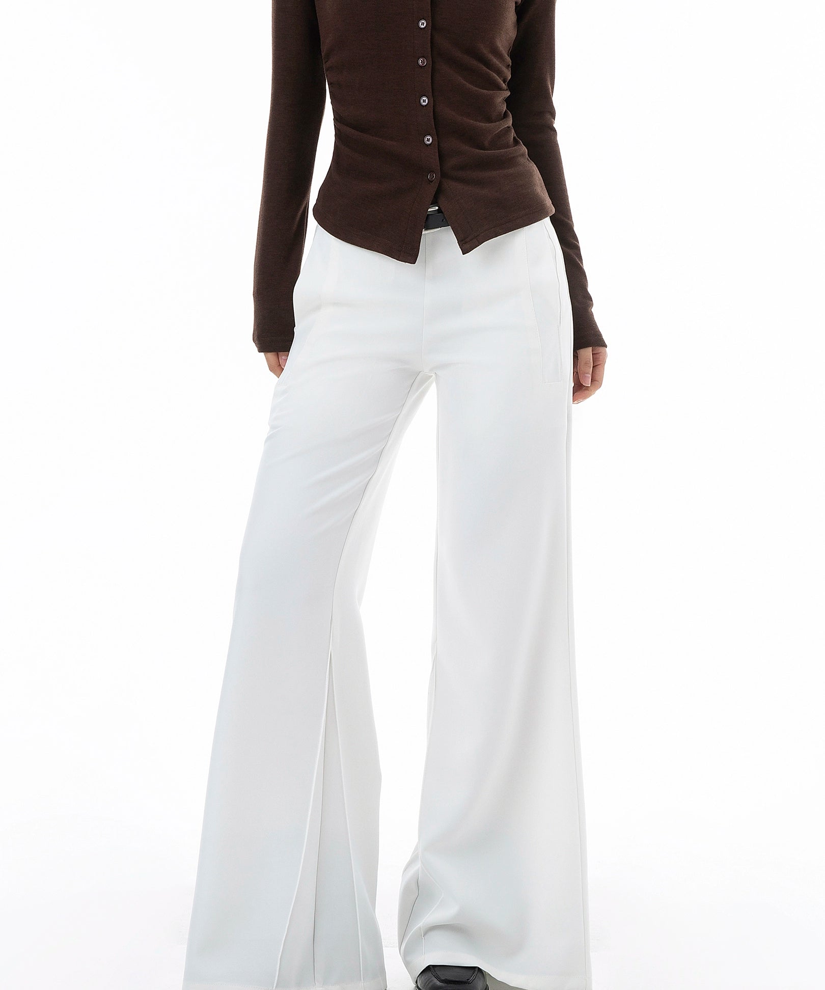 ICH MODE 美式复古低腰微喇休闲裤女宽松直筒长裤运动裤阔腿裤子