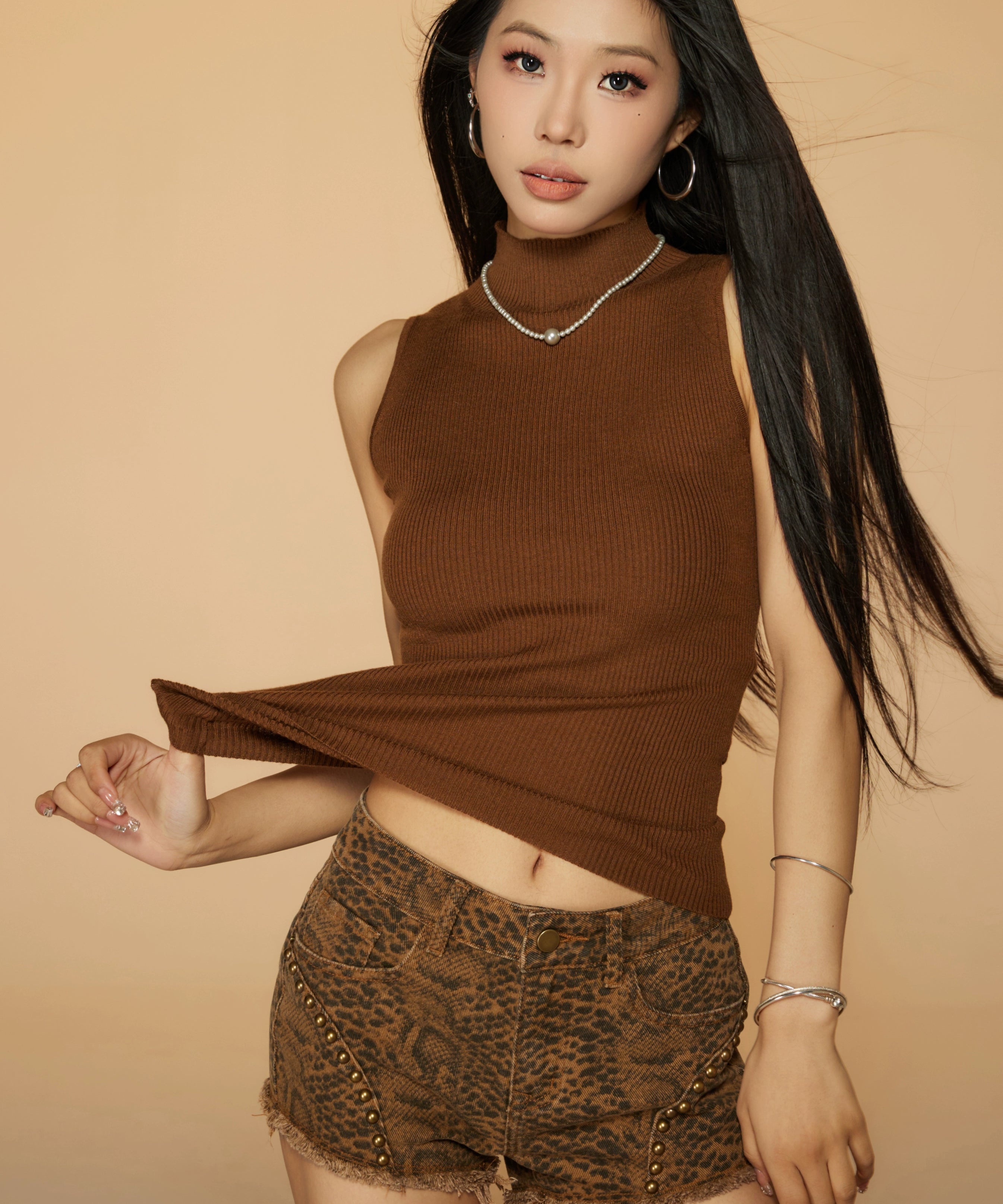 野生zerocircle休闲短裤女夏季季辣妹设计感小众修身显瘦蛇纹裤子