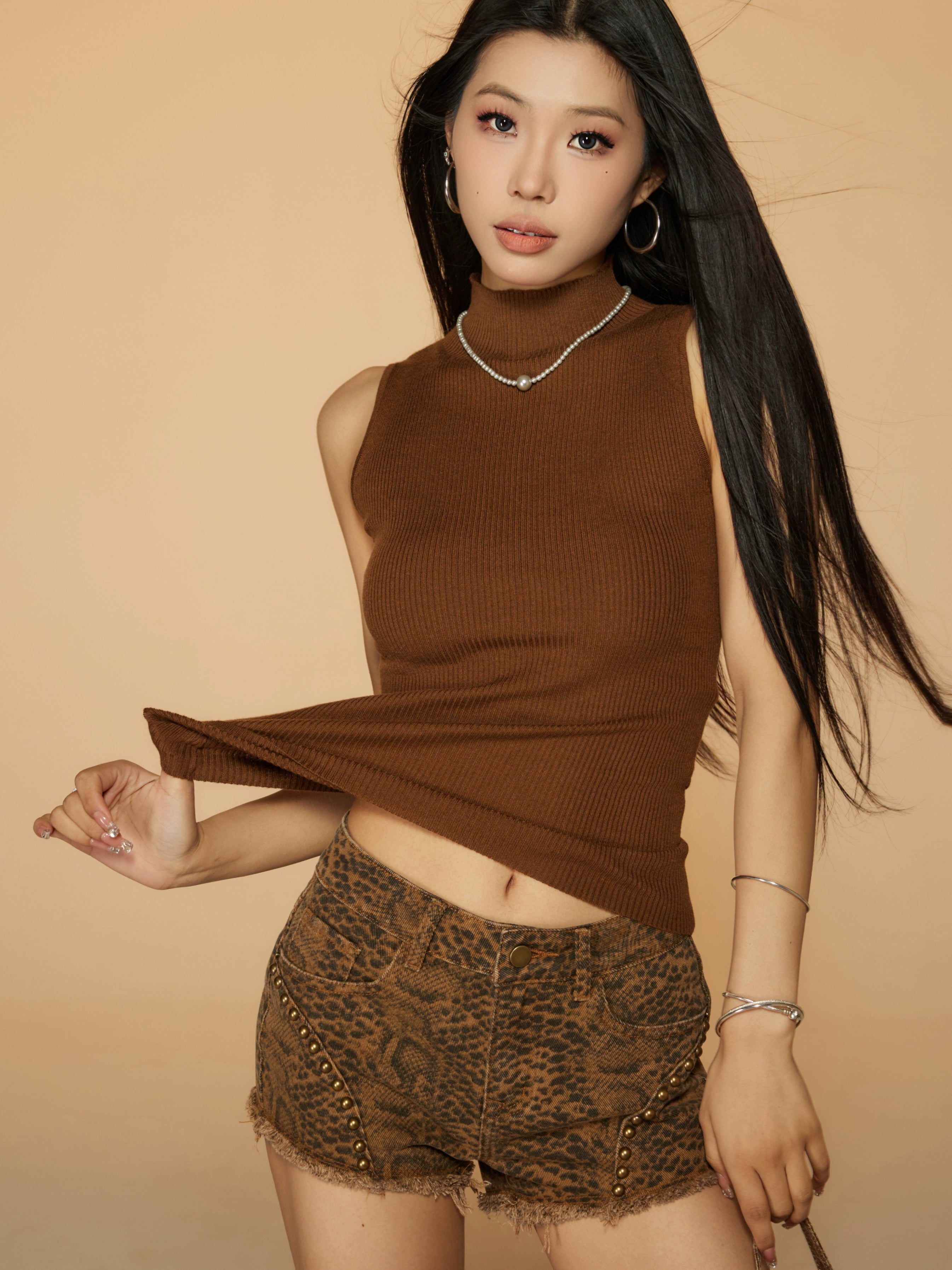 野生zerocircle休闲短裤女夏季季辣妹设计感小众修身显瘦蛇纹裤子