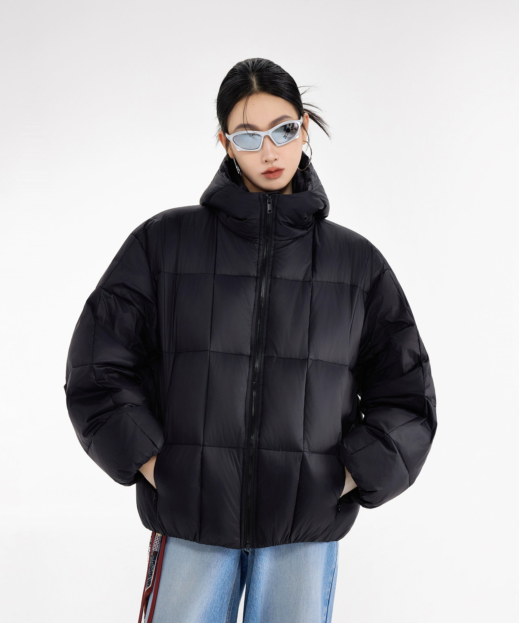 ICH MODE 90白鸭绒美式连帽羽绒服女冬季新款防寒保暖面包服外套