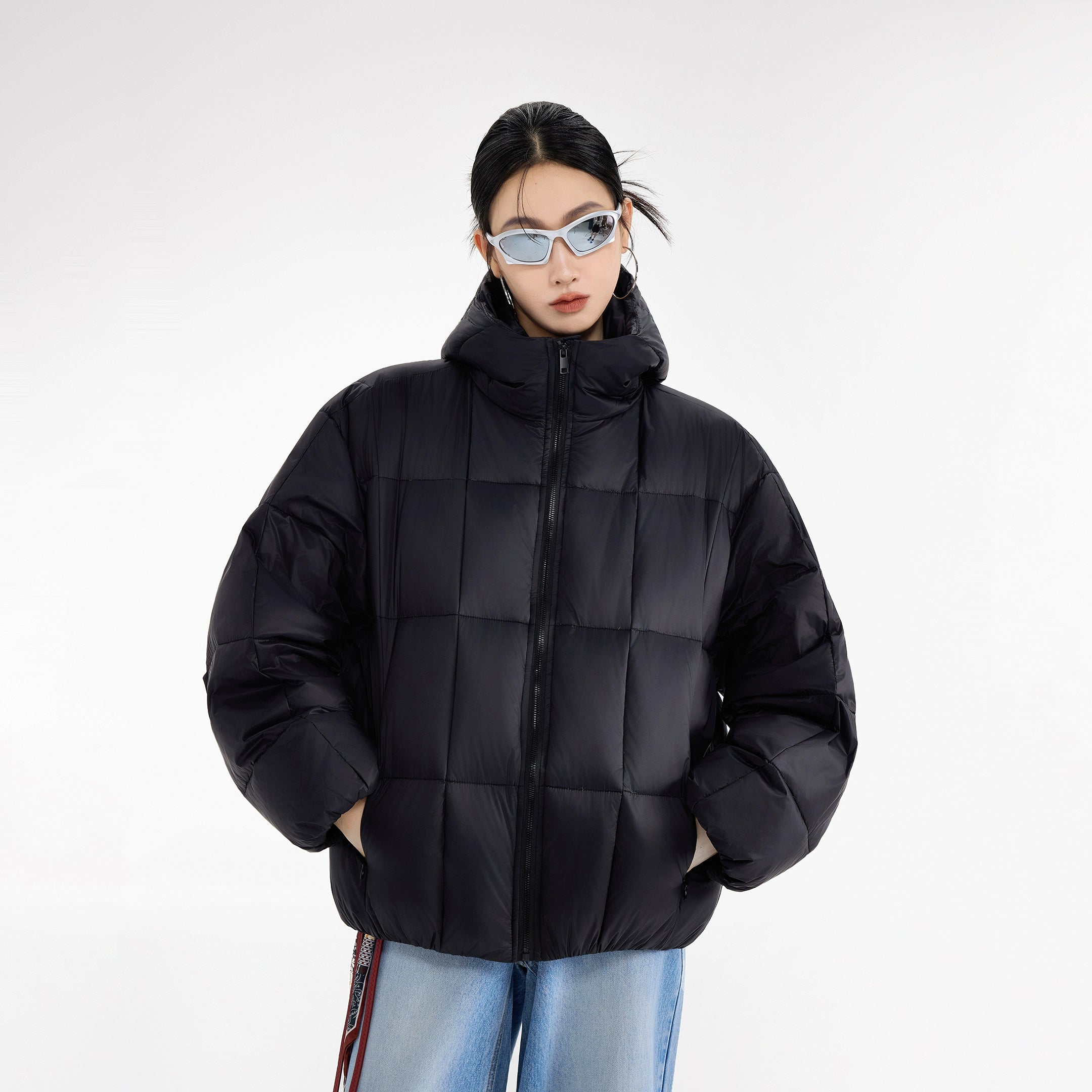 ICH MODE 90白鸭绒美式连帽羽绒服女冬季新款防寒保暖面包服外套