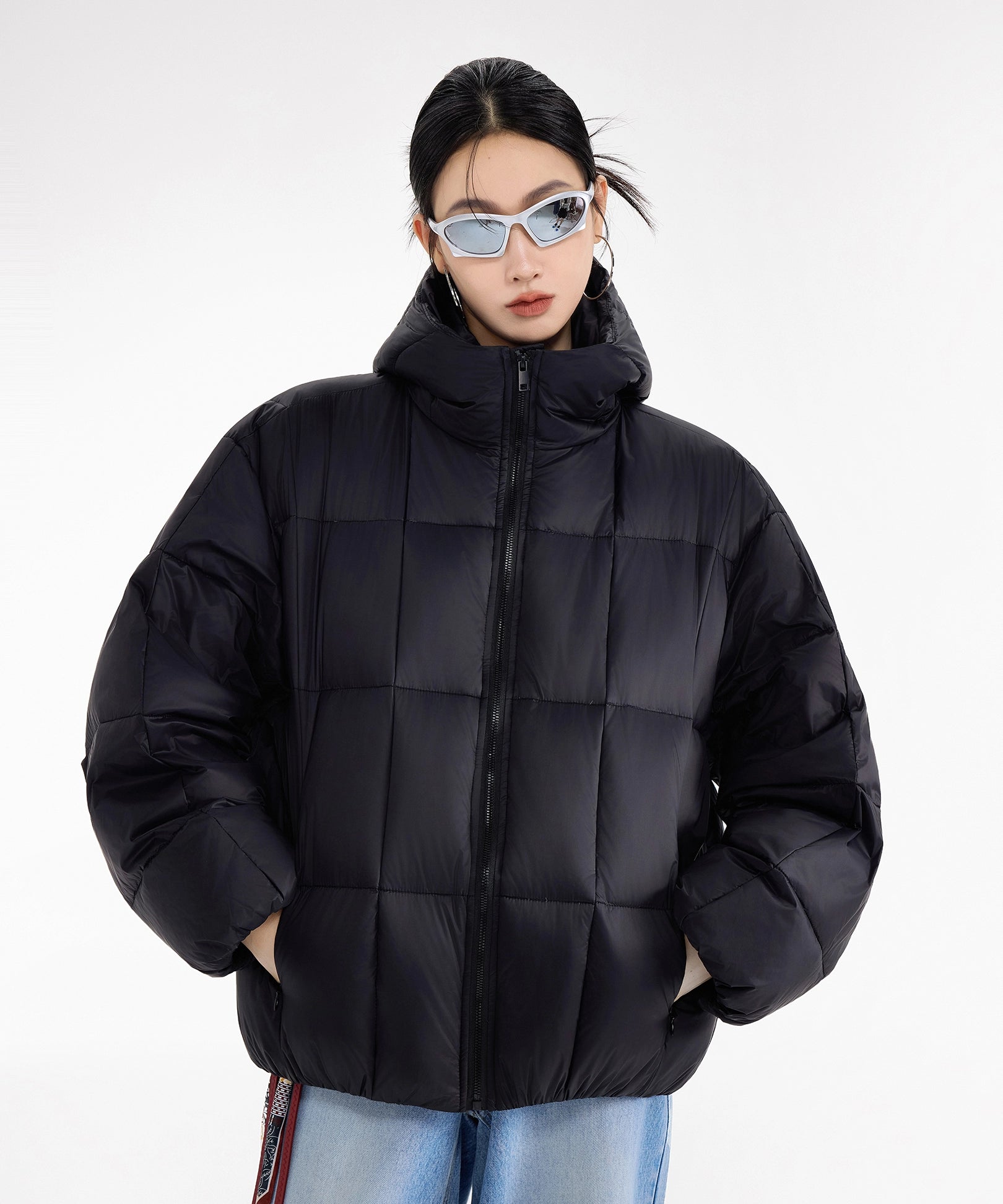 ICH MODE 90白鸭绒美式连帽羽绒服女冬季新款防寒保暖面包服外套