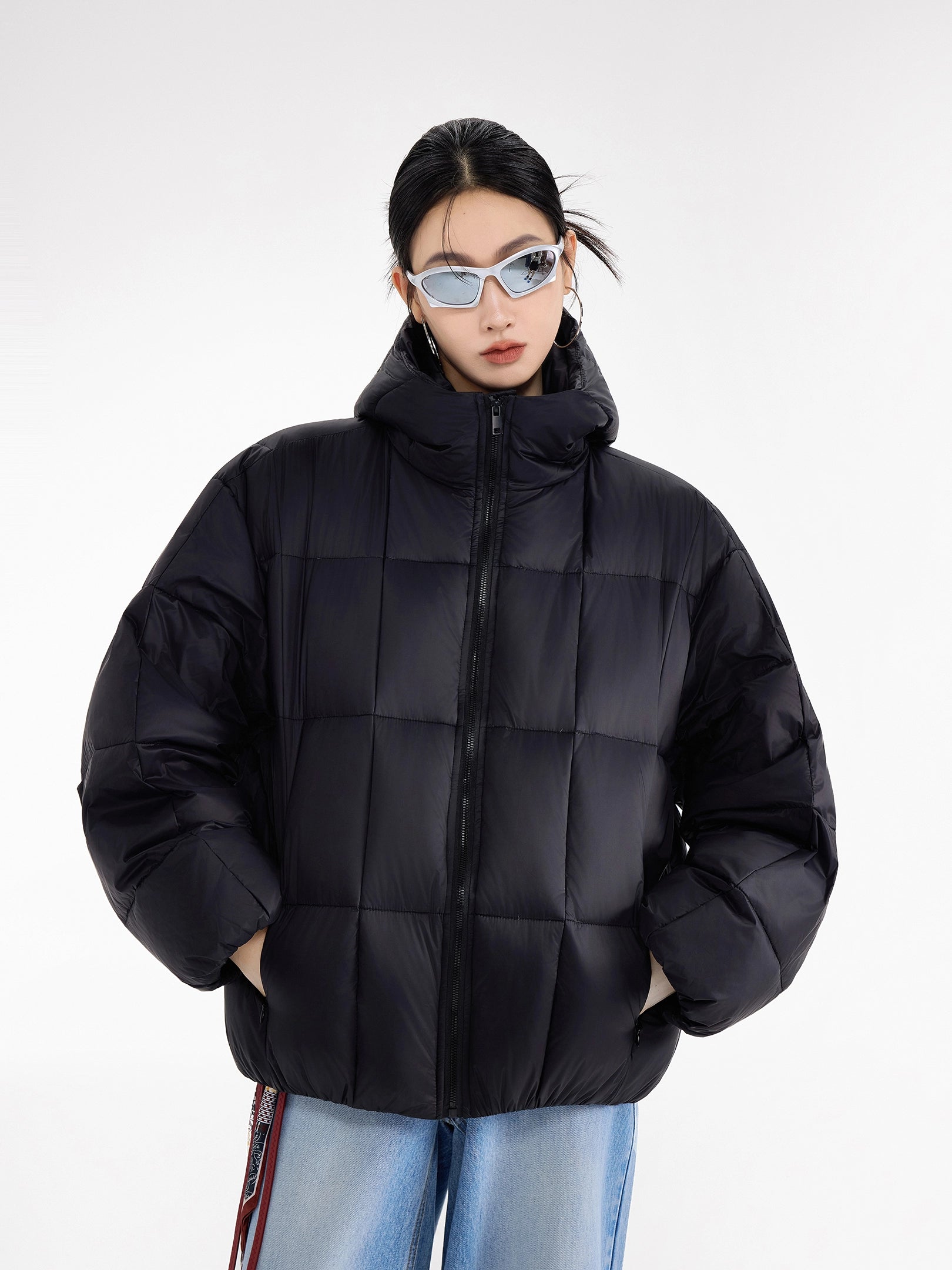 ICH MODE 90白鸭绒美式连帽羽绒服女冬季新款防寒保暖面包服外套