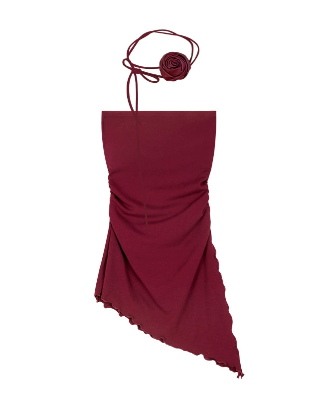 野生zero红色紧身抹胸女夏辣妹带胸垫音乐节穿搭显瘦修身无袖上衣