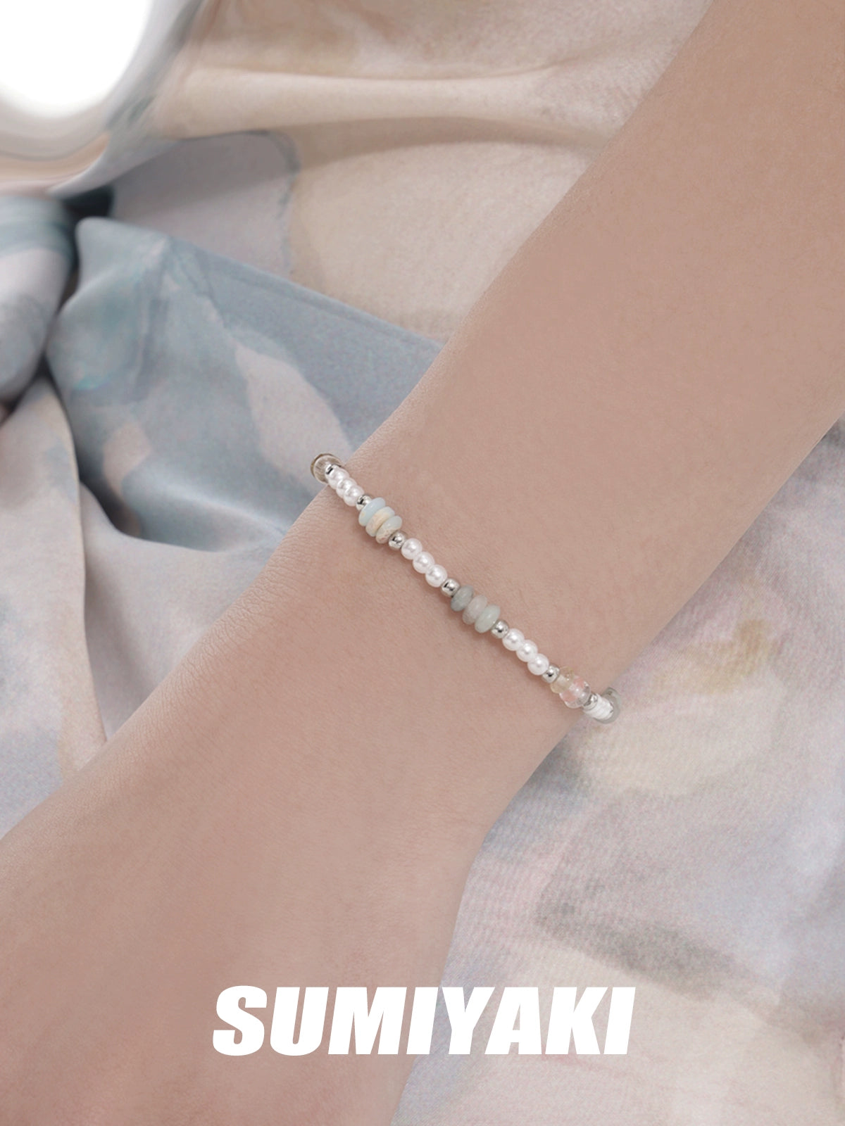 银饰手链 SUMIYAKI 彩珠系列春夏度假彩色串珠不掉色碎银甜酷手饰