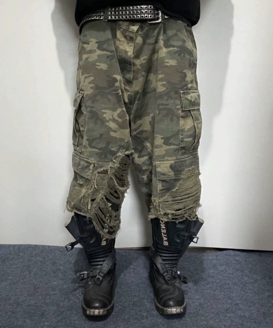 【yanggeng/杨和苏/雯博同款】RGZ｢初代｣水洗迷彩糜烂七分裤