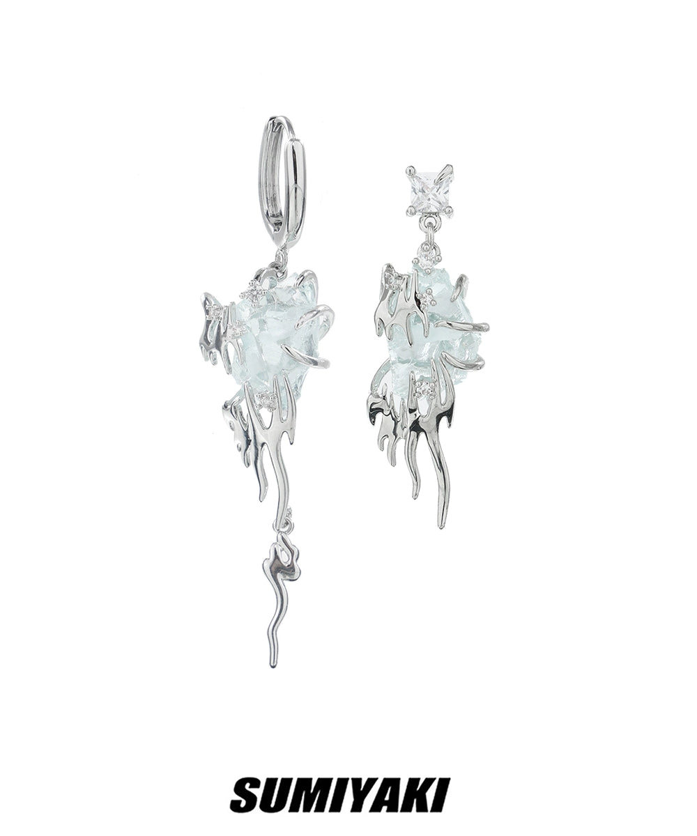 酷中带甜！SUMIYAKI 原创冰源狩狩猎冰川耳环小众高街设计感耳饰