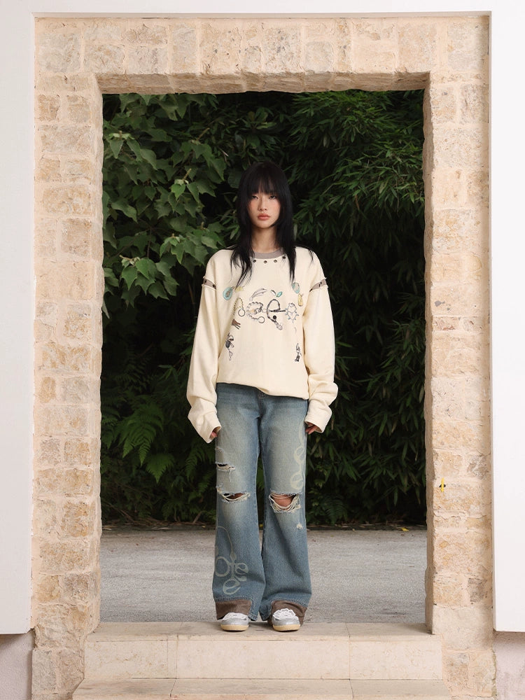 “财富五车” | eeeeArtmonster24FW珠宝LOGO印花解构金属卫衣