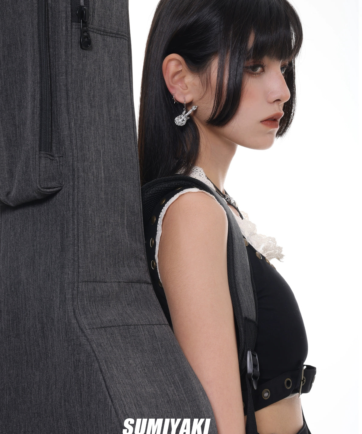 音乐节bi备！SUMIYAKI"五杀摇滚"吉他系列s925耳环朋克摇滚耳饰