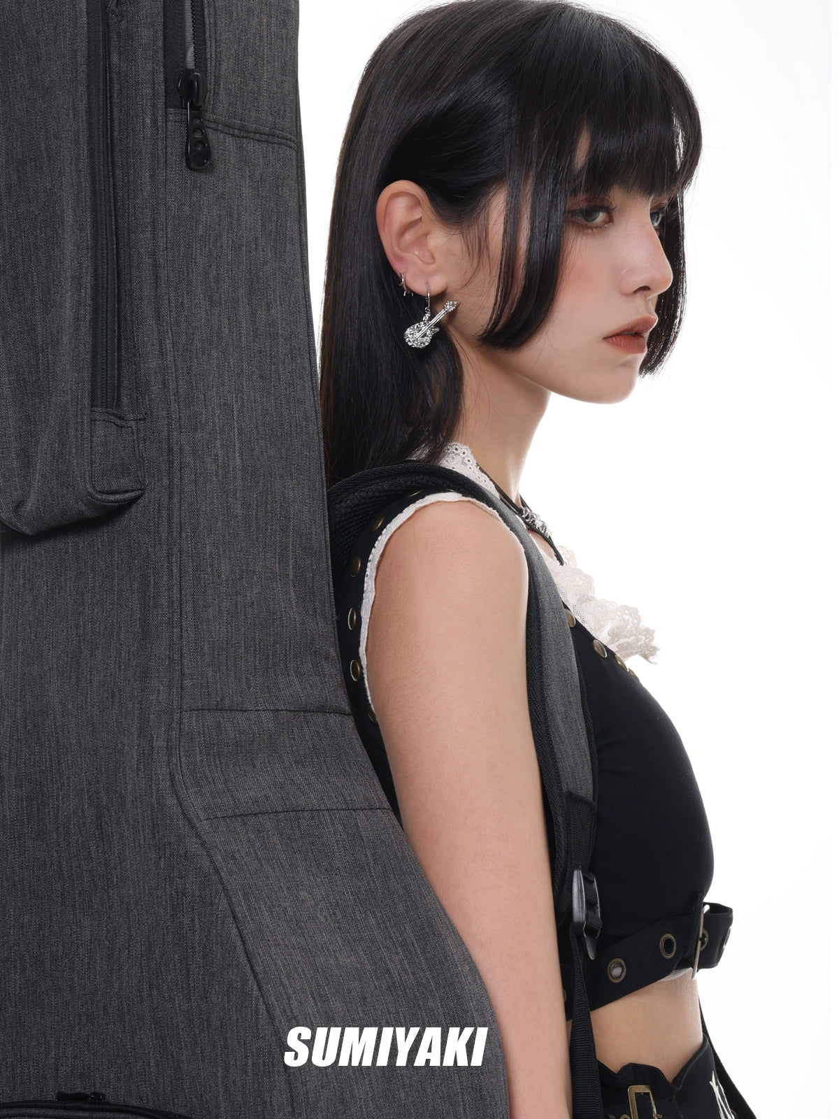 音乐节bi备！SUMIYAKI"五杀摇滚"吉他系列s925耳环朋克摇滚耳饰