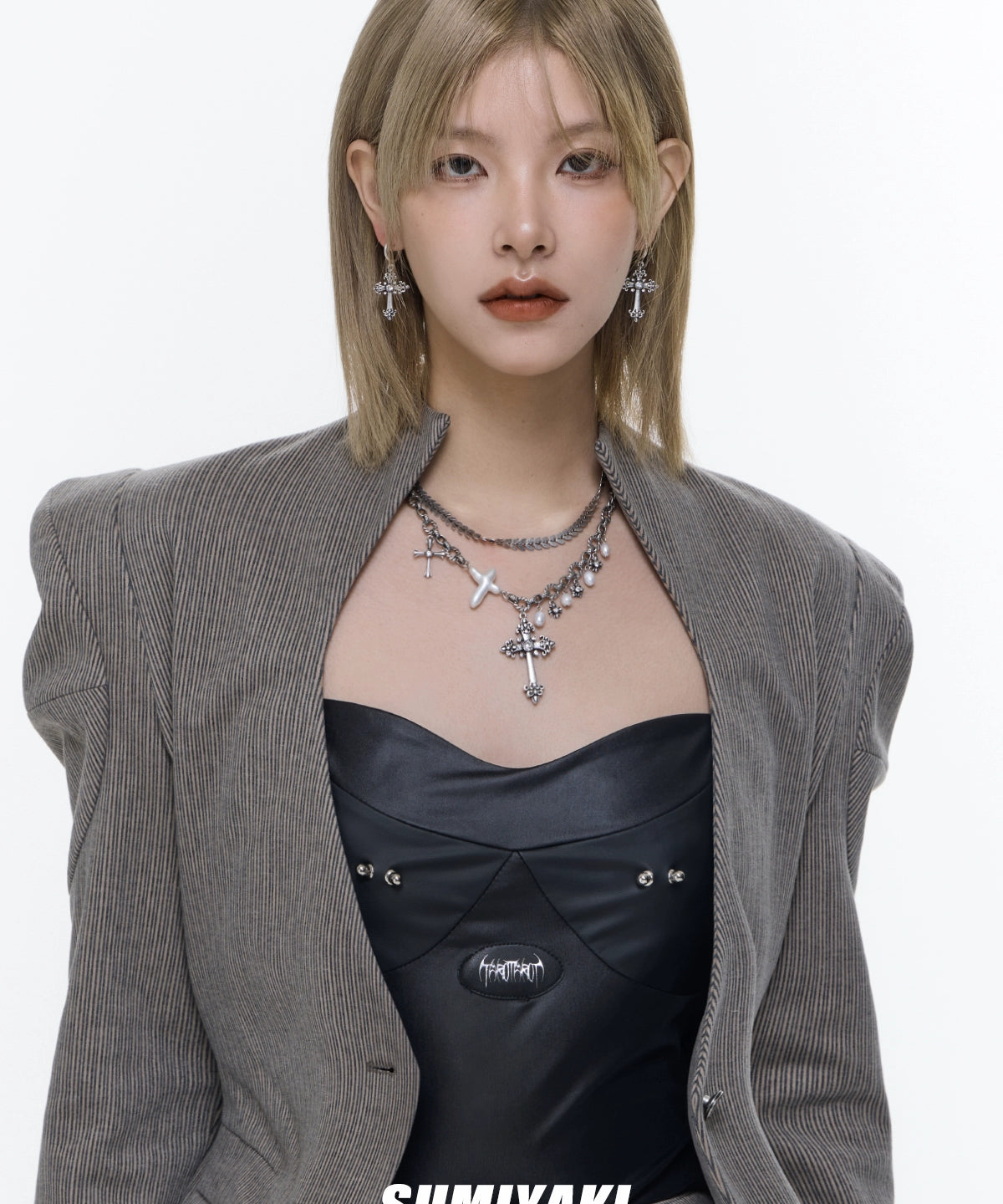 珍珠做成的十字架！SUMIYAKI哑银十字架项链女