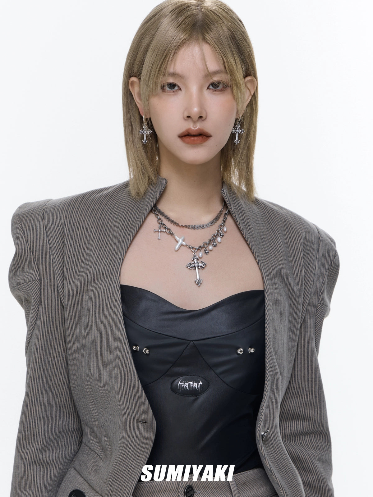 珍珠做成的十字架！SUMIYAKI哑银十字架项链女