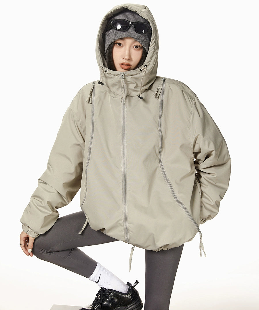 ICH MODE 美式冲锋衣棉服女连帽秋冬季加厚夹棉外套棉袄2025新款